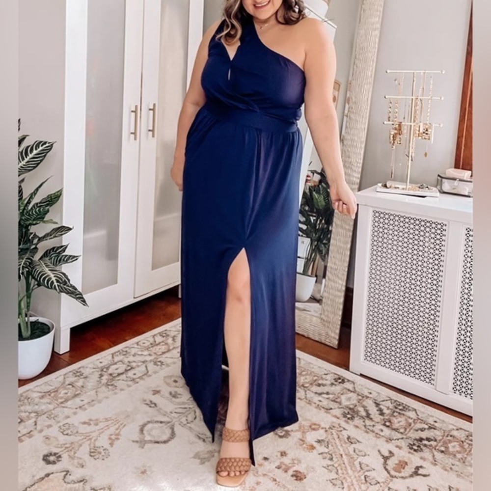 BTFBM One-Shoulder Maxi Dress - Navy 💙